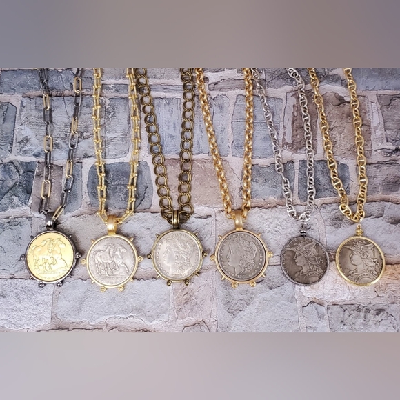 Vintage Look Coin Necklace - Picture 2 of 7